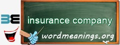 WordMeaning blackboard for insurance company